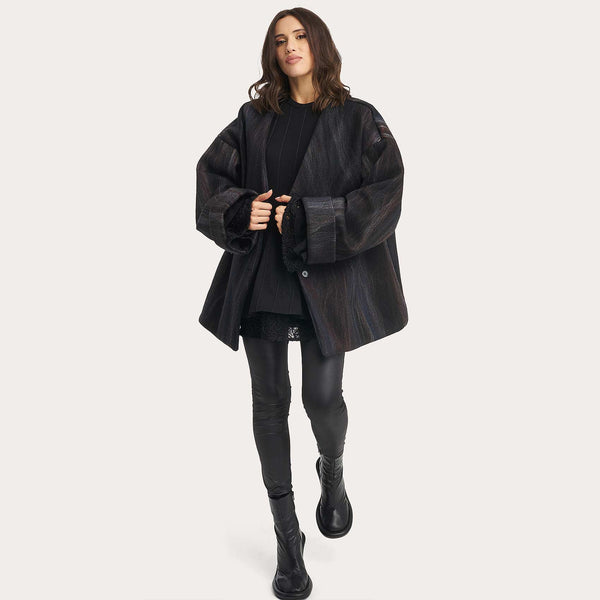 Black Wool Over Blazer